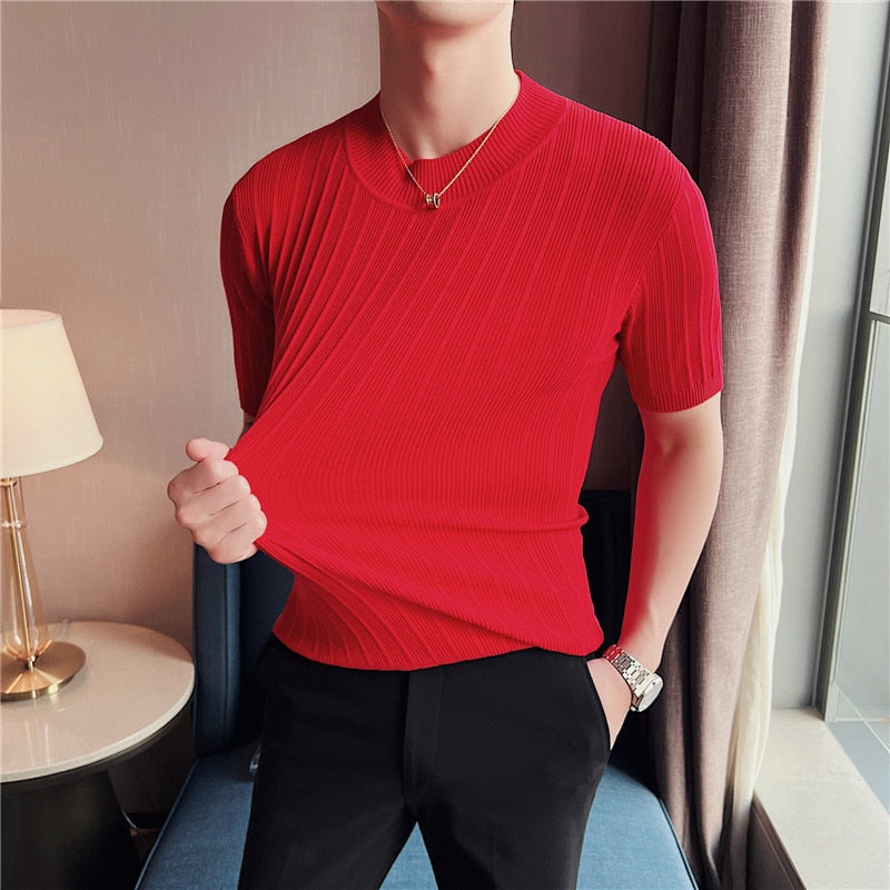 High-End Casual Short Sleeve knitting Sweater