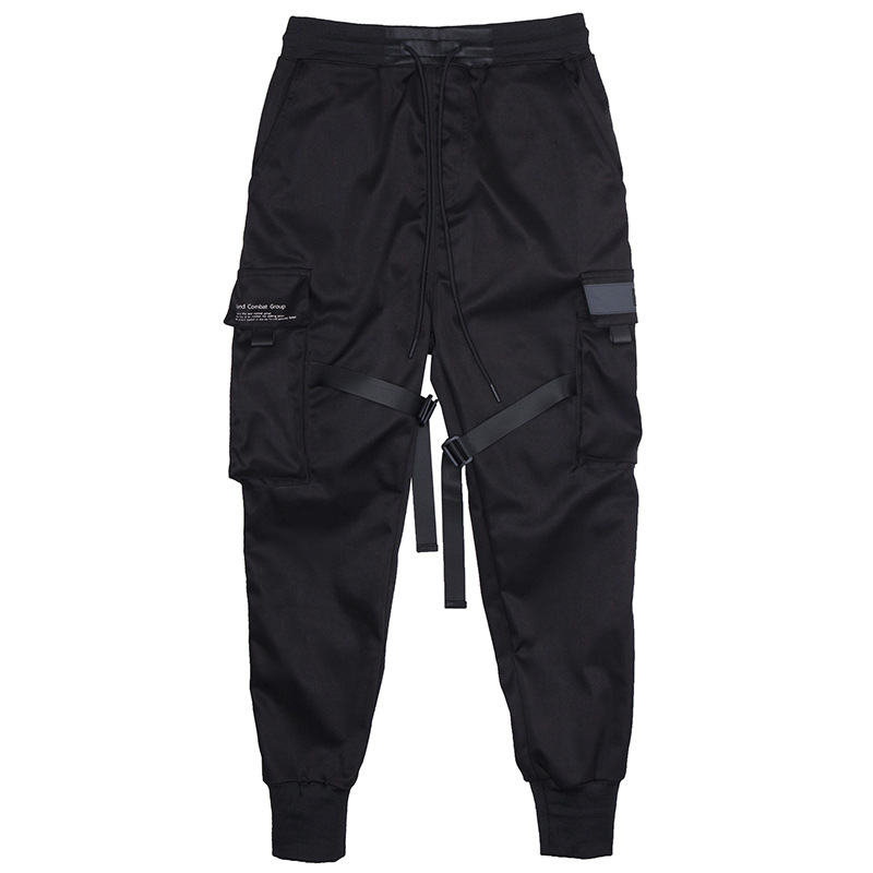 Men's Black Hip Hop Cargo Pants