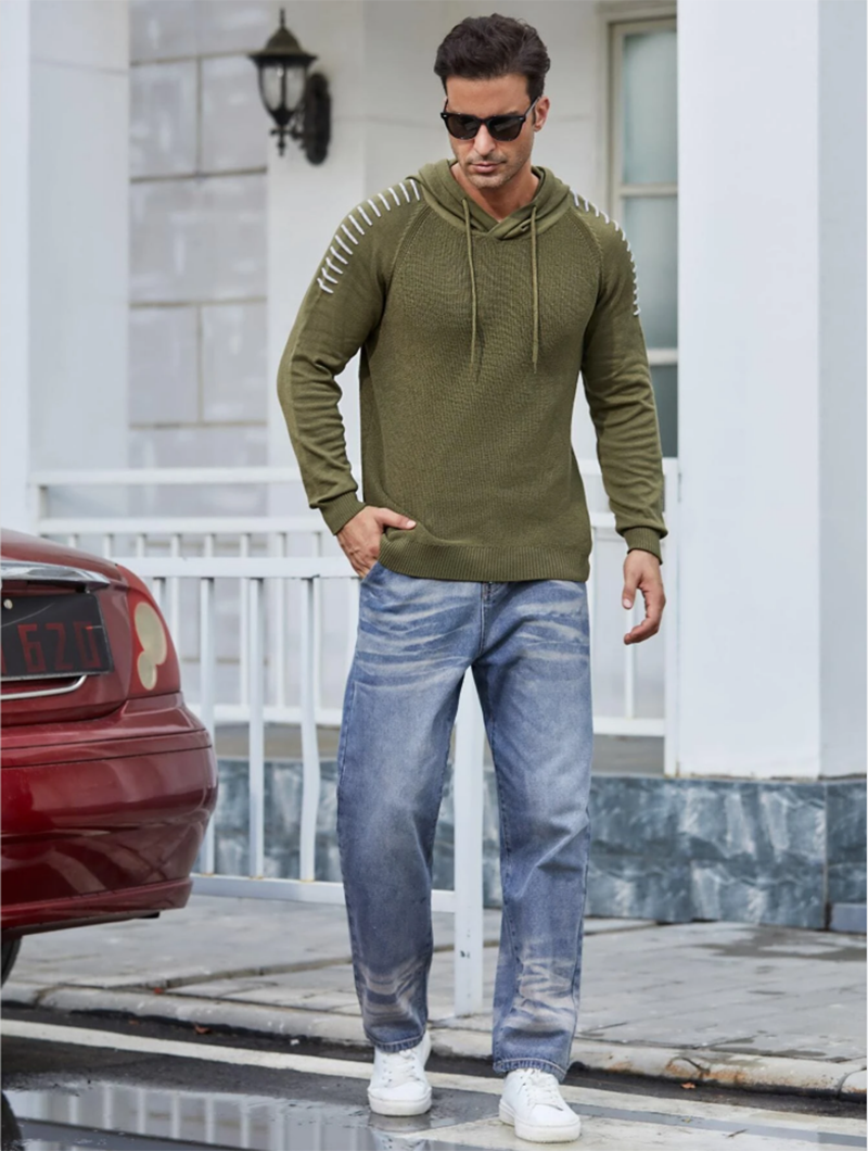 Long Sleeve Men hoodies Casual Warm Sweater