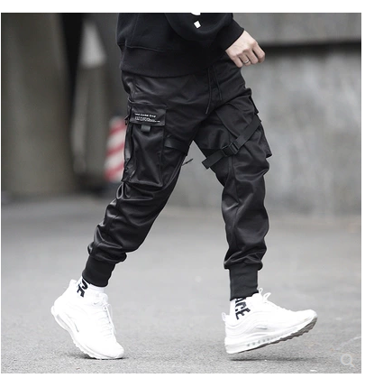 Men's Black Hip Hop Cargo Pants