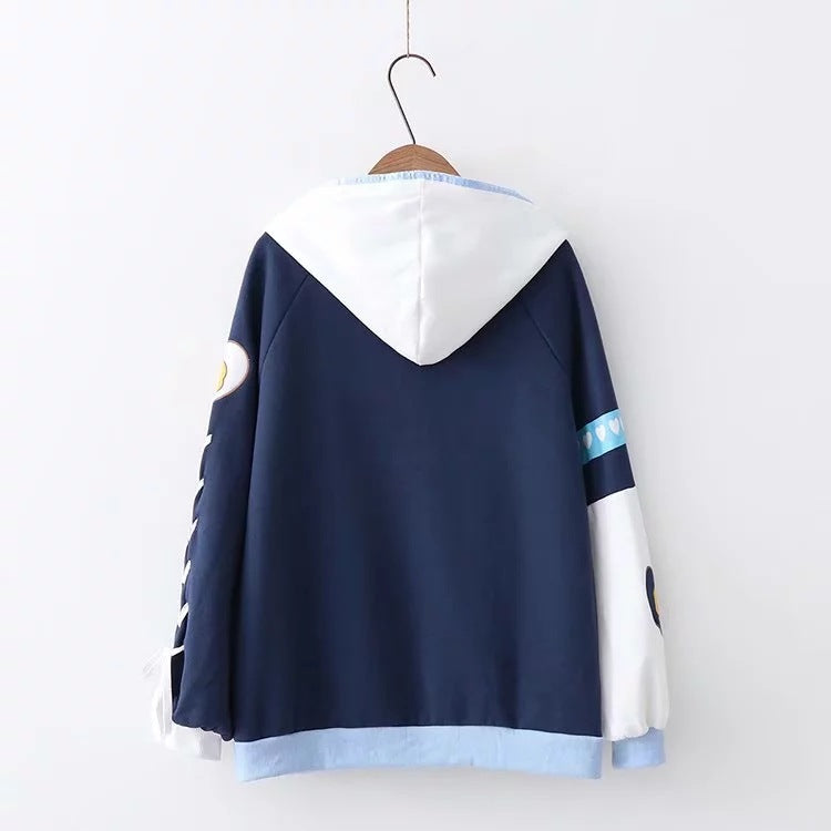 Letter printed loose Pullover Hoodie