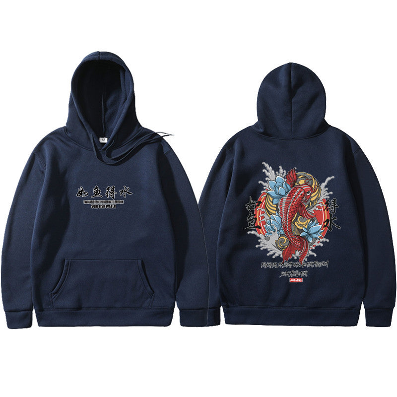 Mens Hip Hop Hoodie Ukiyoe Streetwear