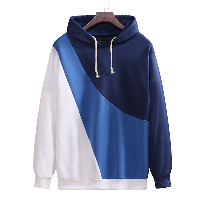 Men's Loose Stitching Pullover Hoodie