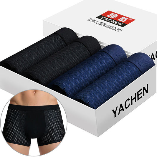 Silky mesh boxer briefs