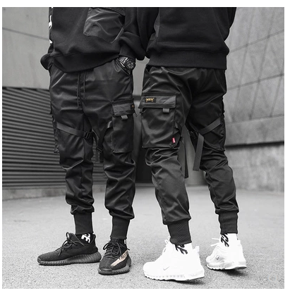 Men's Black Hip Hop Cargo Pants