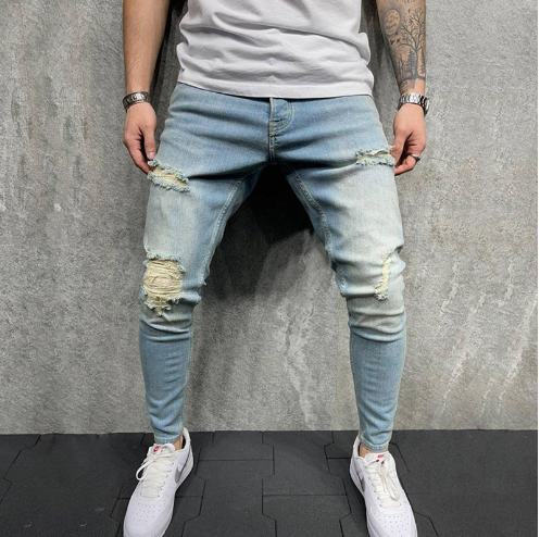 Men's Ripped Slim Fit Jeans