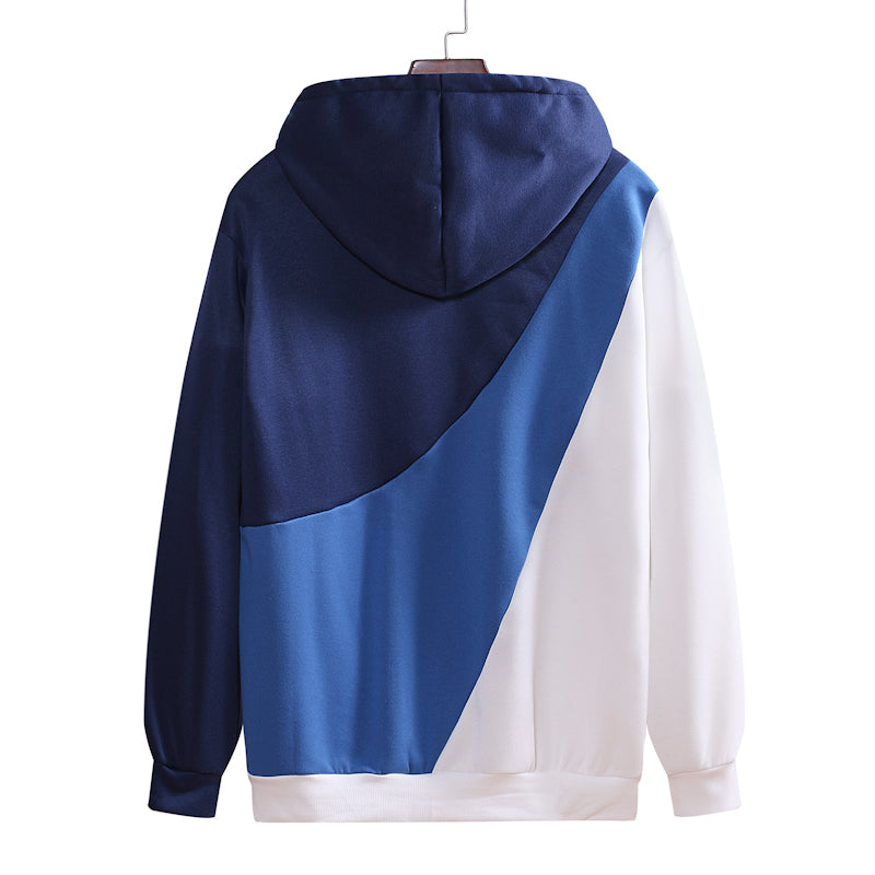 Men's Loose Stitching Pullover Hoodie