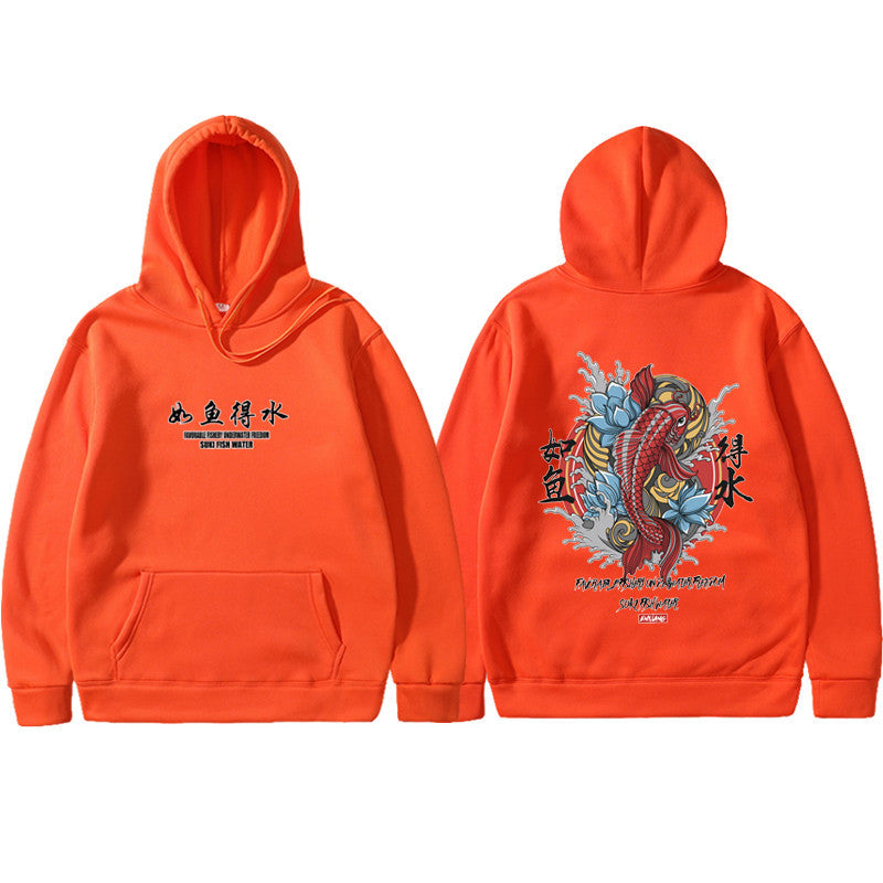 Mens Hip Hop Hoodie Ukiyoe Streetwear