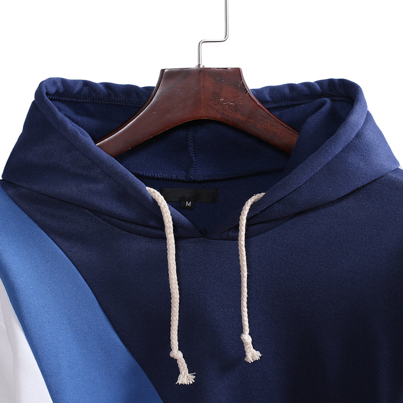 Men's Loose Stitching Pullover Hoodie