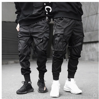 Men's Black Hip Hop Cargo Pants