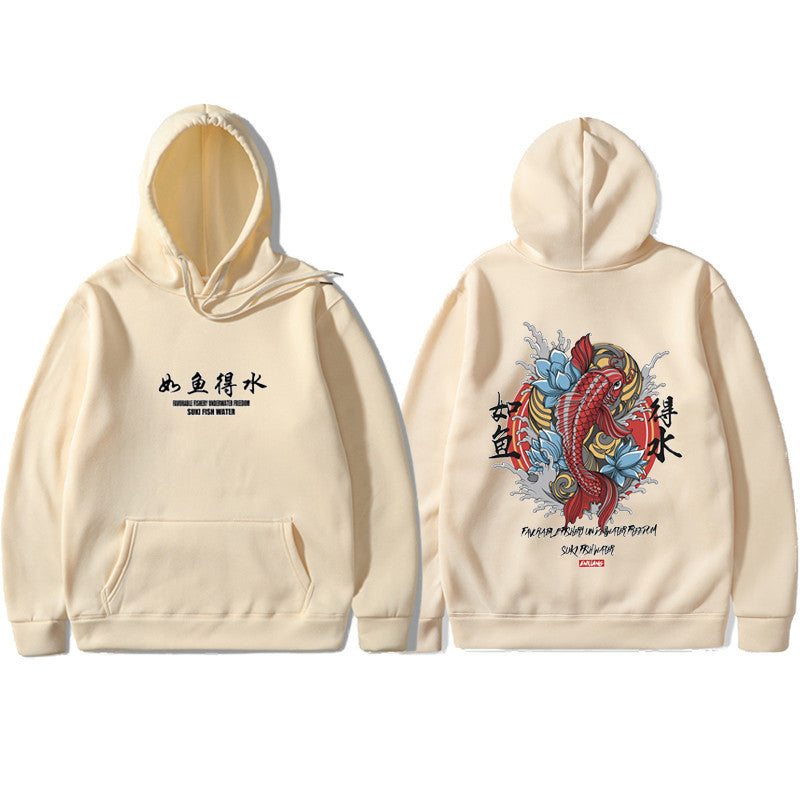 Mens Hip Hop Hoodie Ukiyoe Streetwear