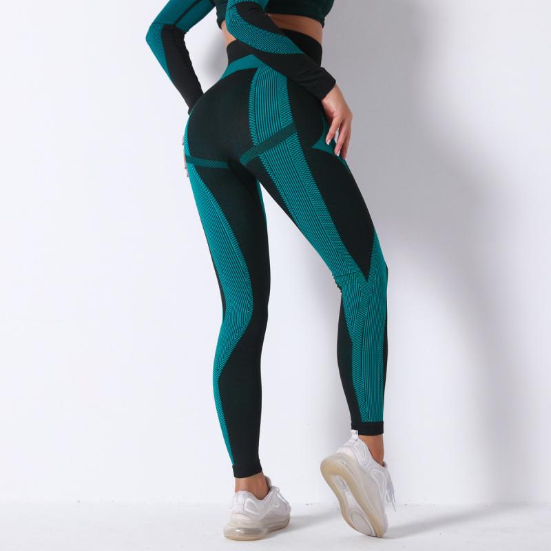 CHRLEISURE Women Stripe Yoga Pants