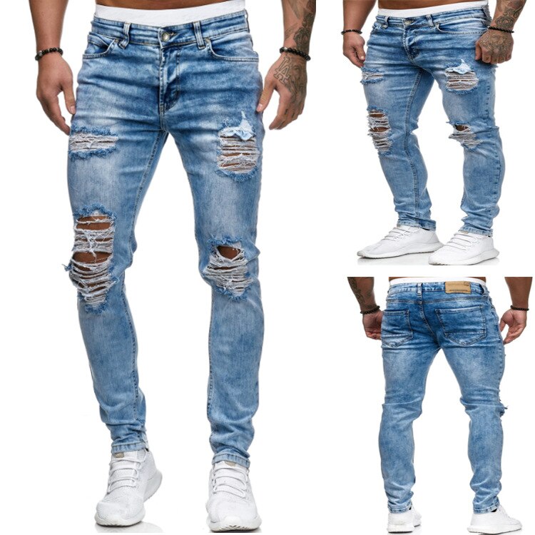 Ripped Slim Fit Denim Jeans