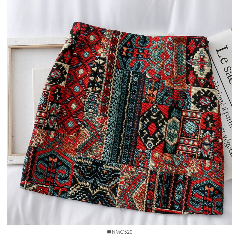 Patchwork Pattern Women Skirt