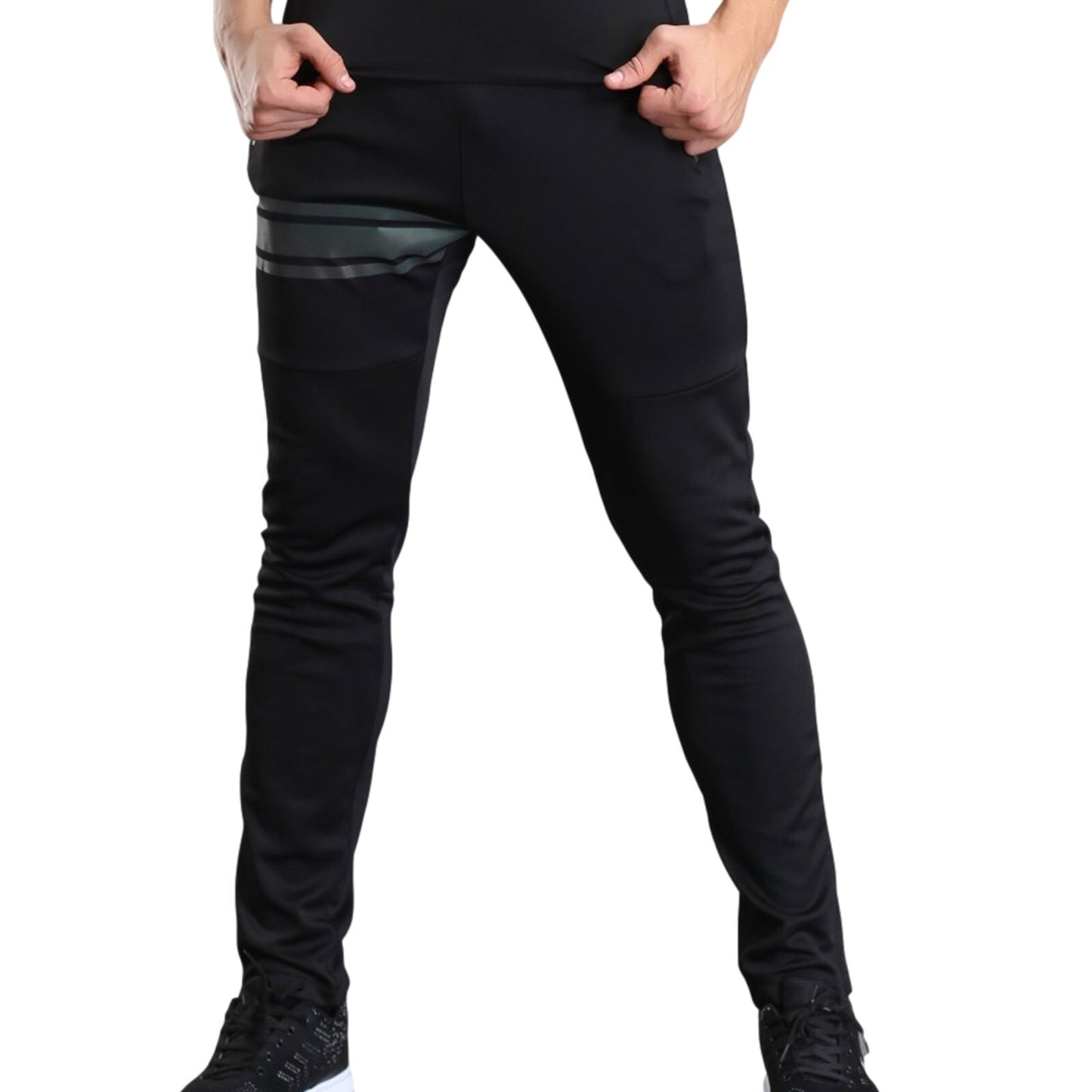 High Waist Long Pants with Zipper Pocket