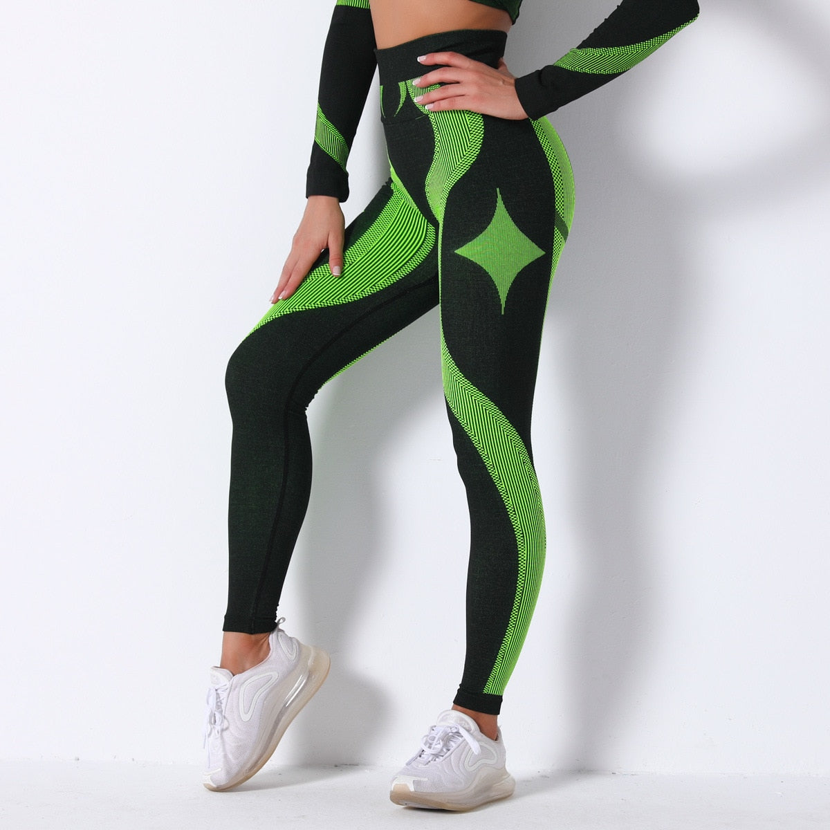 CHRLEISURE Women Stripe Yoga Pants