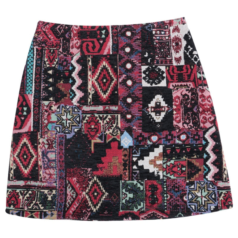 Patchwork Pattern Women Skirt