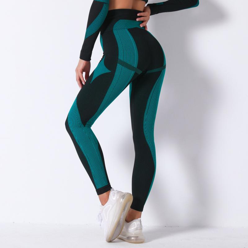 CHRLEISURE Women Stripe Yoga Pants