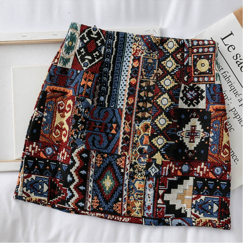 Patchwork Pattern Women Skirt