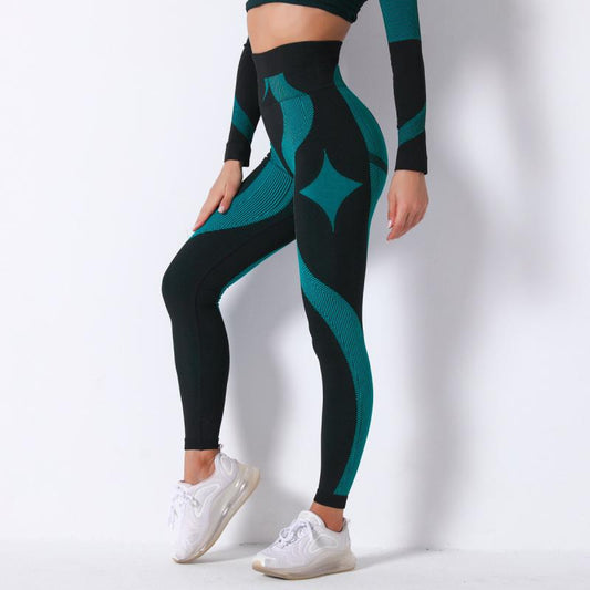 CHRLEISURE Women Stripe Yoga Pants