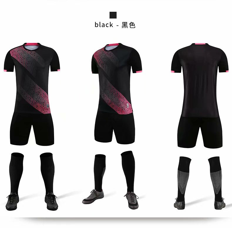 Men and Kids Pink Custom Soccer Jerseys Set