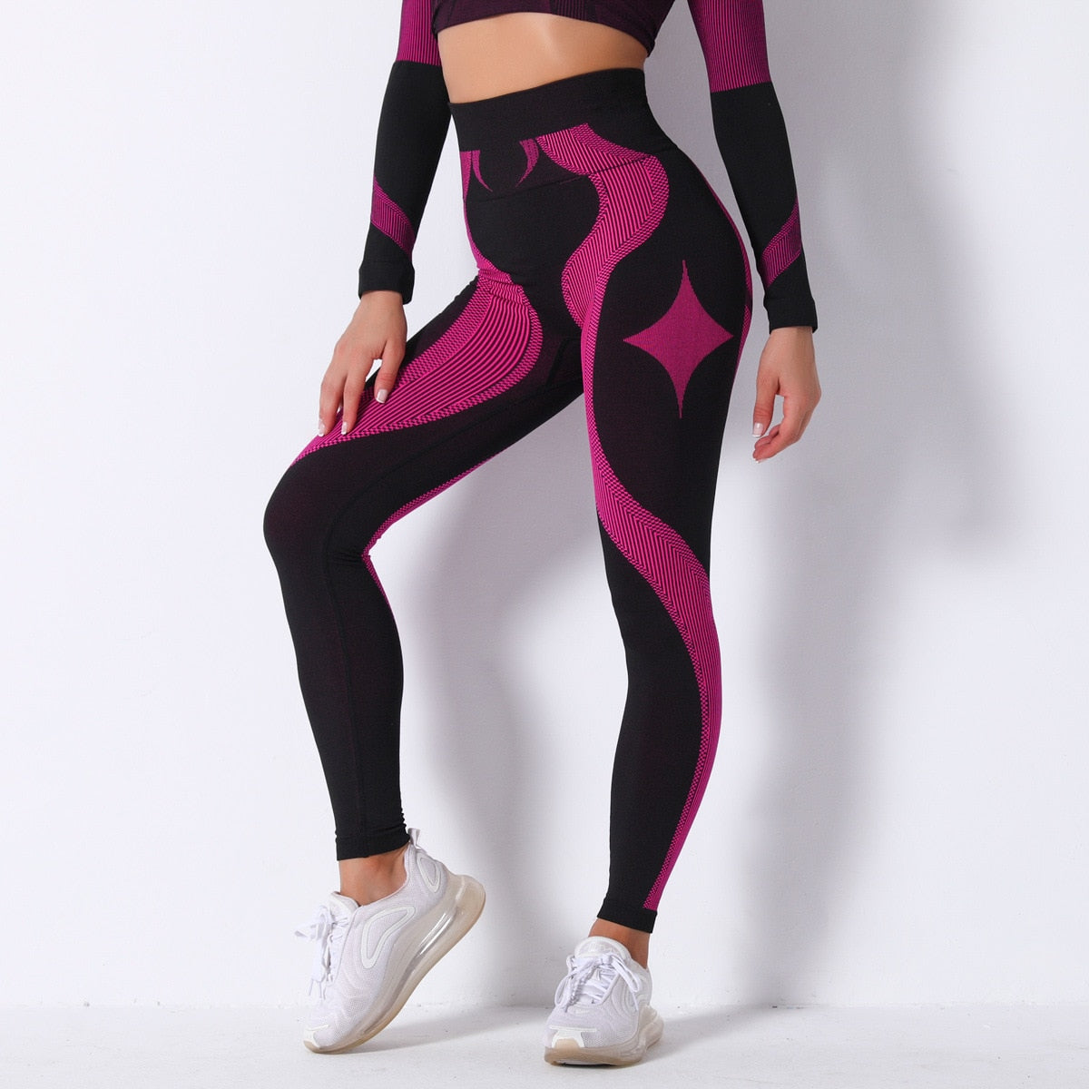 CHRLEISURE Women Stripe Yoga Pants