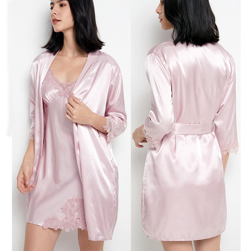 Satin Pajamas Sleepwear Set 5 pc