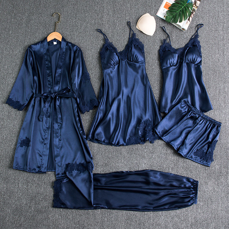 Satin Pajamas Sleepwear Set 5 pc