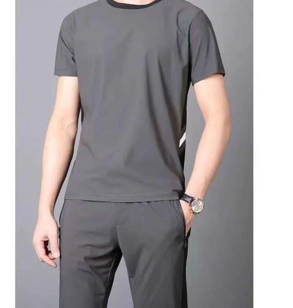 Ultra-Thin Round Neck Pullover Top & Casual Trousers