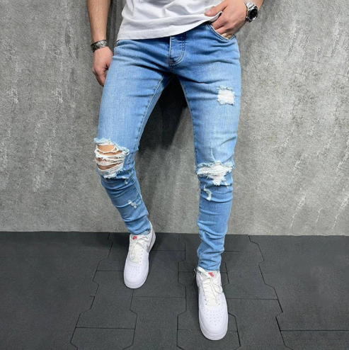 Men's Ripped Slim Fit Jeans