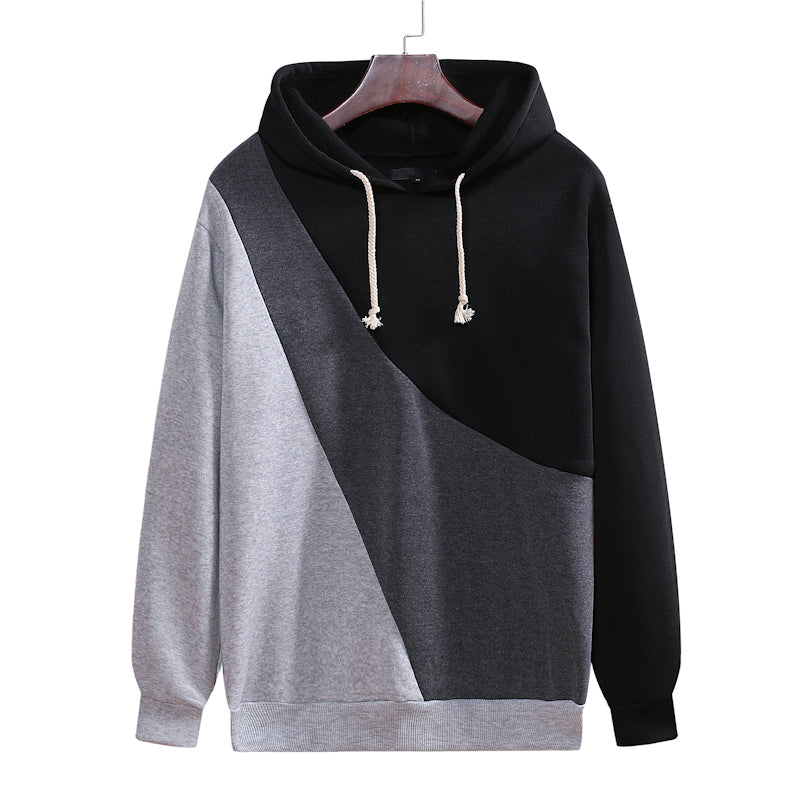 Men's Loose Stitching Pullover Hoodie