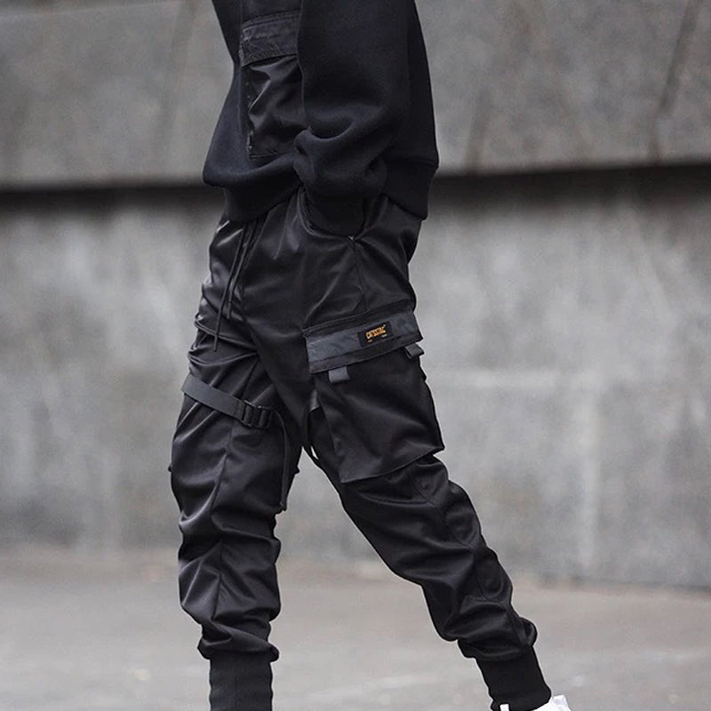 Men's Black Hip Hop Cargo Pants